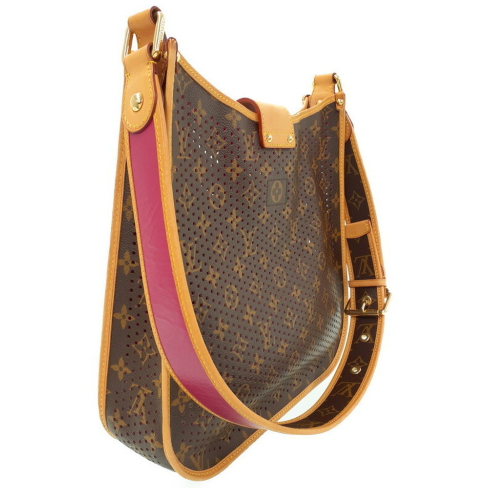 Louis Vuitton Monogram Bag Leather Musette Brown Shoulder Perforated